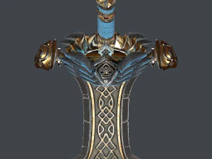 fantasy sword 25 with scabbard 3D Model