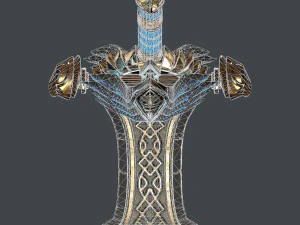 fantasy sword 25 with scabbard 3D Model