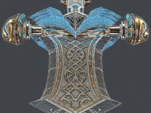 fantasy sword 25 with scabbard 3D Model