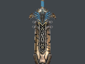fantasy sword 25 with scabbard 3D 모델