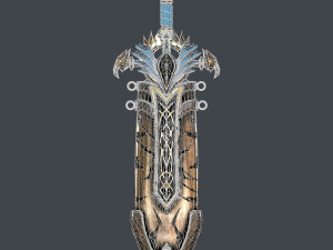 fantasy sword 25 with scabbard 3D 모델