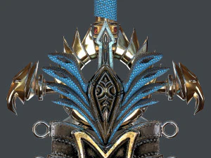 fantasy sword 25 with scabbard 3D Model