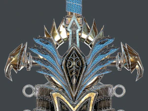 fantasy sword 25 with scabbard 3D Model