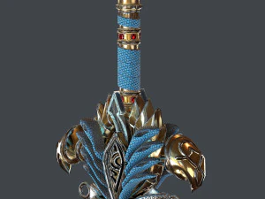fantasy sword 25 with scabbard 3D Model