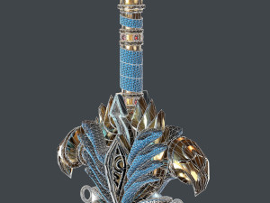 fantasy sword 25 with scabbard 3D 모델