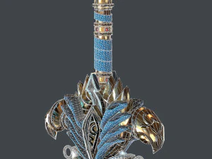 fantasy sword 25 with scabbard 3D Model