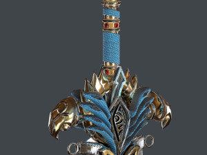 fantasy sword 25 with scabbard 3D 모델
