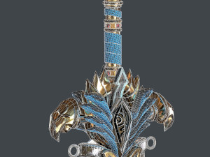 fantasy sword 25 with scabbard 3D 모델