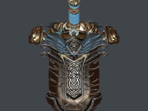 fantasy sword 25 with scabbard 3D 모델
