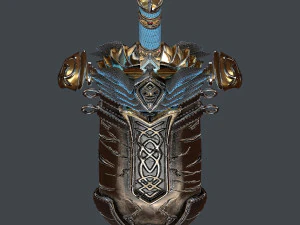 fantasy sword 25 with scabbard 3D Model