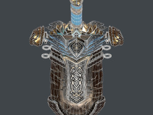 fantasy sword 25 with scabbard 3D 모델