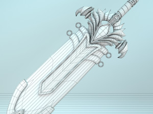 fantasy sword 25 with scabbard 3D 모델