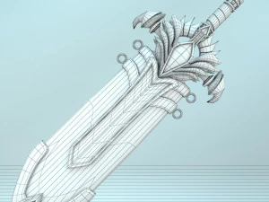 fantasy sword 25 with scabbard 3D Model
