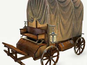 wooden covered cart  3D Model