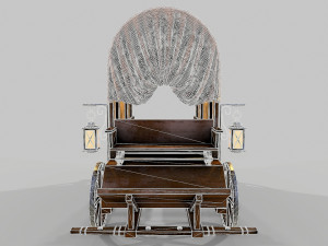 wooden covered cart 3D-Modell