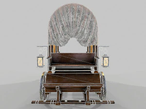 wooden covered cart 3D Model