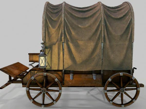 wooden covered cart 3D Model