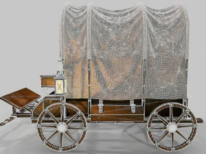 wooden covered cart 3D Model