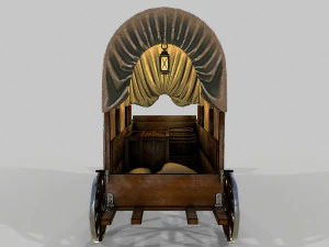 wooden covered cart 3D Model