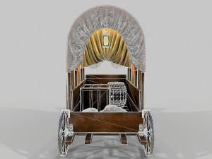 wooden covered cart 3D-Modell