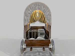 wooden covered cart 3D Model