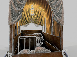 wooden covered cart 3D-Modell