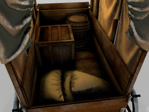wooden covered cart 3D Model