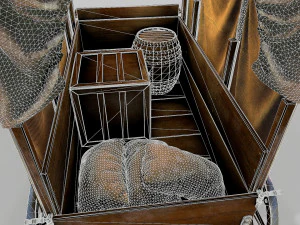 wooden covered cart 3D Model