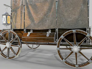 wooden covered cart 3D Model