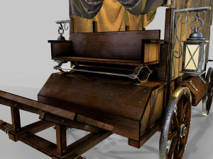 wooden covered cart 3D-Modell