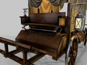wooden covered cart 3D Model