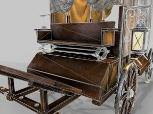 wooden covered cart 3D Model