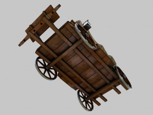 wooden covered cart 3D-Modell