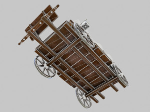 wooden covered cart 3D-Modell