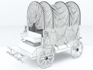 wooden covered cart 3D-Modell