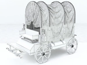 wooden covered cart 3D Model