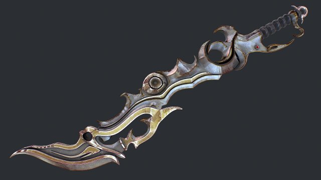 Fantasy Sword 3 Modello 3D .c4d .max .obj .3ds .fbx .stl .blend 