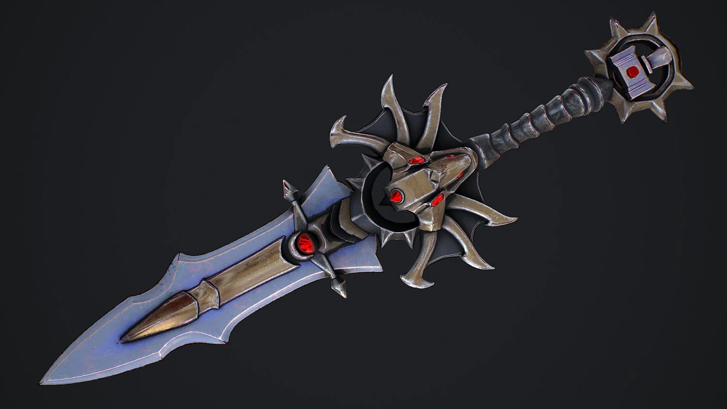 Fantasy Sword 6 3D Model .c4d .max .obj .3ds .fbx .stl .blend 