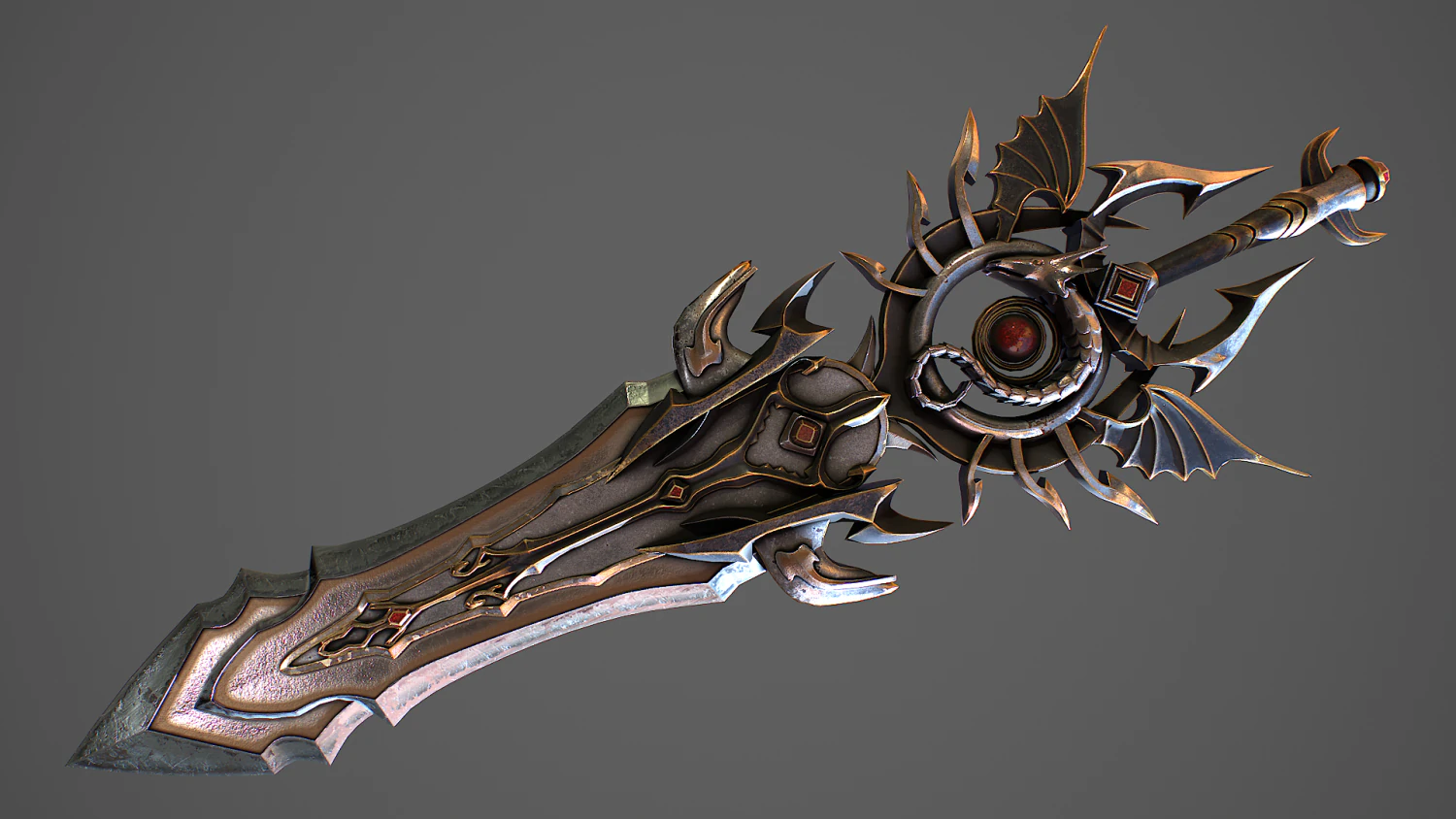 Fantasy Sword 11 3D Model .c4d .max .obj .3ds .fbx .stl .blend 