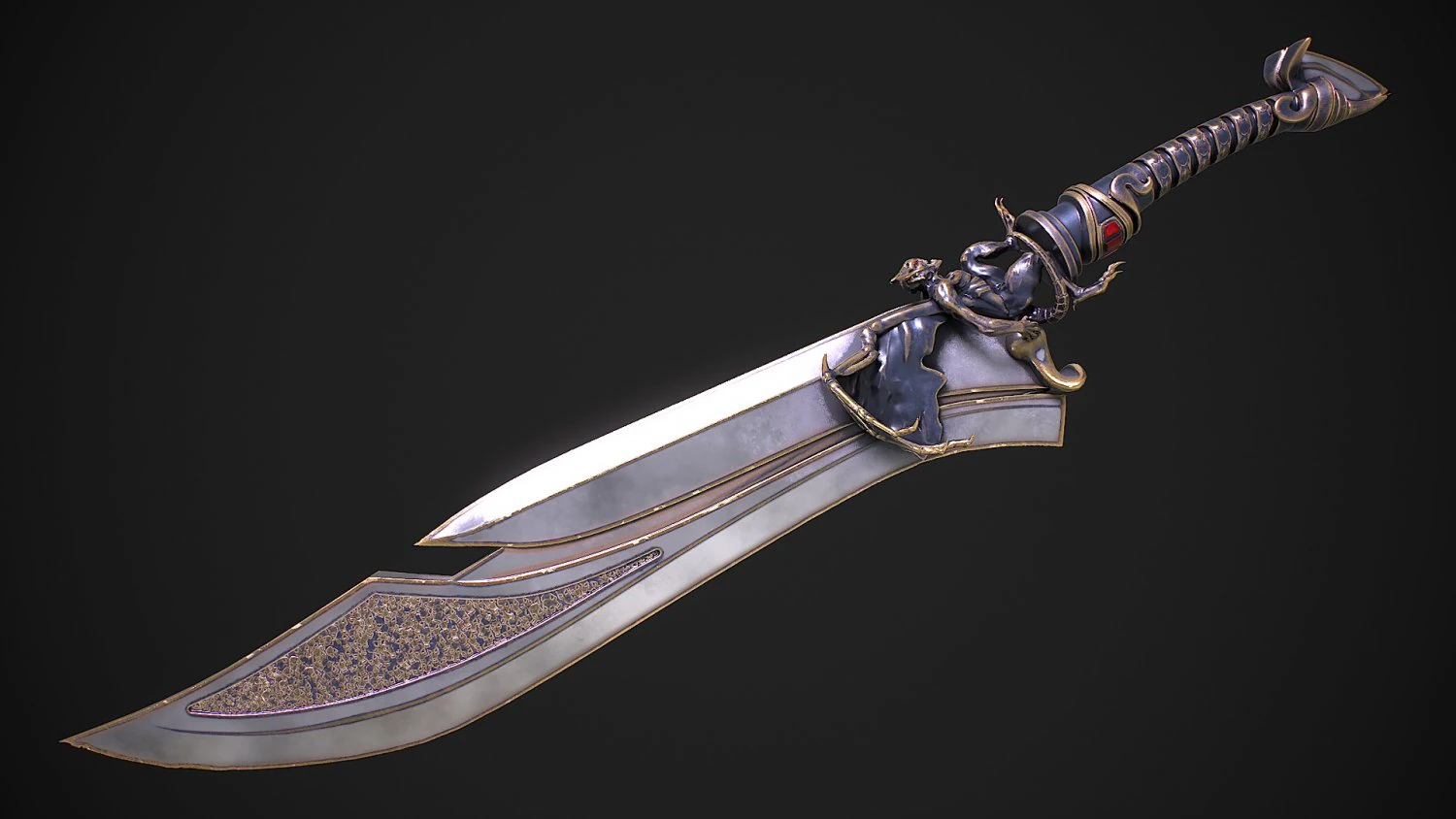 Fantasy Sword 13 3D Model .c4d .max .obj .3ds .fbx .stl .blend 