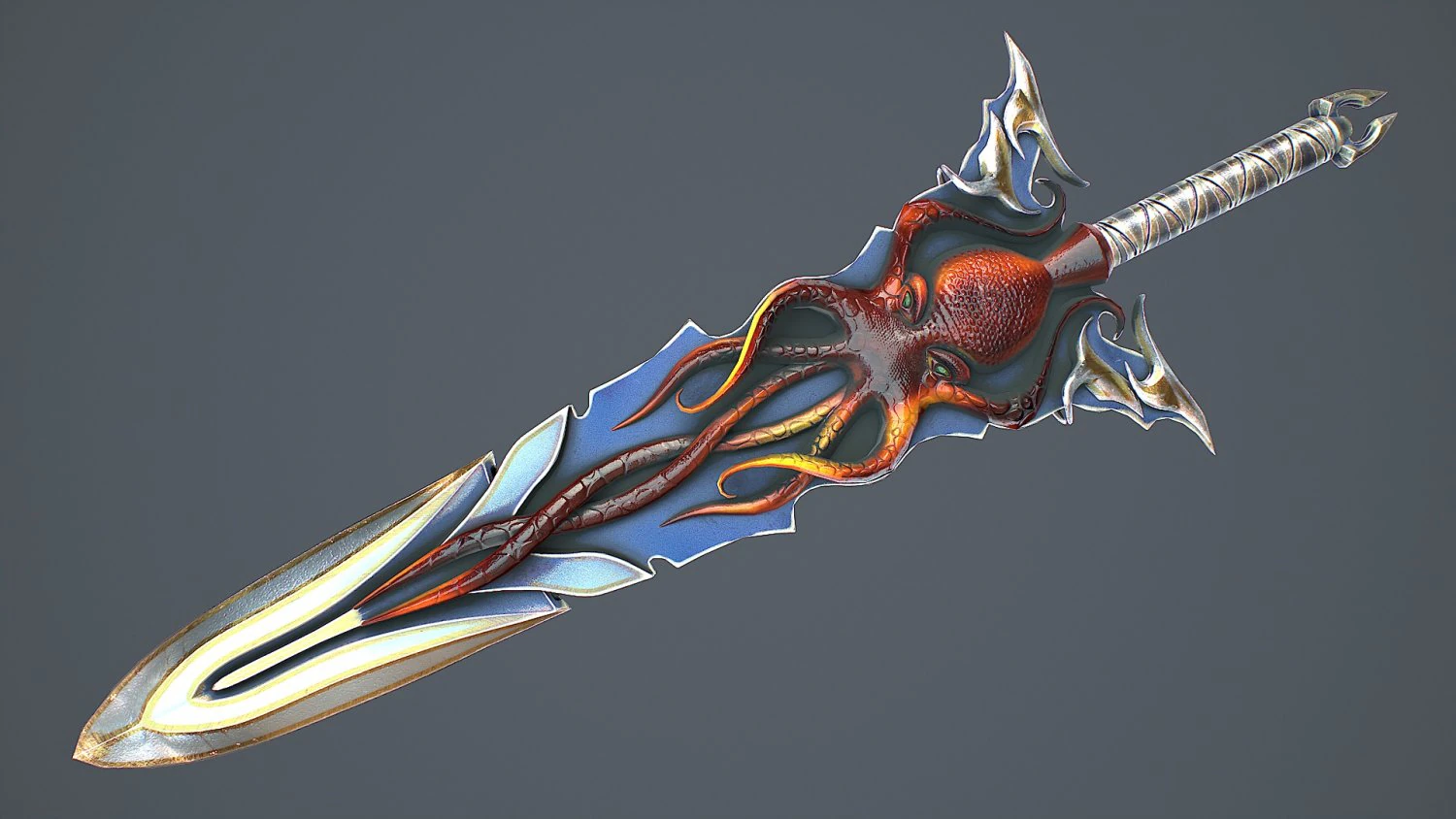 Fantasy Sword 15 3D Model .c4d .max .obj .3ds .fbx .stl .blend