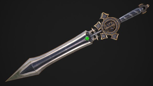 Fantasy Sword 17 3D 模型 .c4d .max .obj .3ds .fbx .stl .blend 