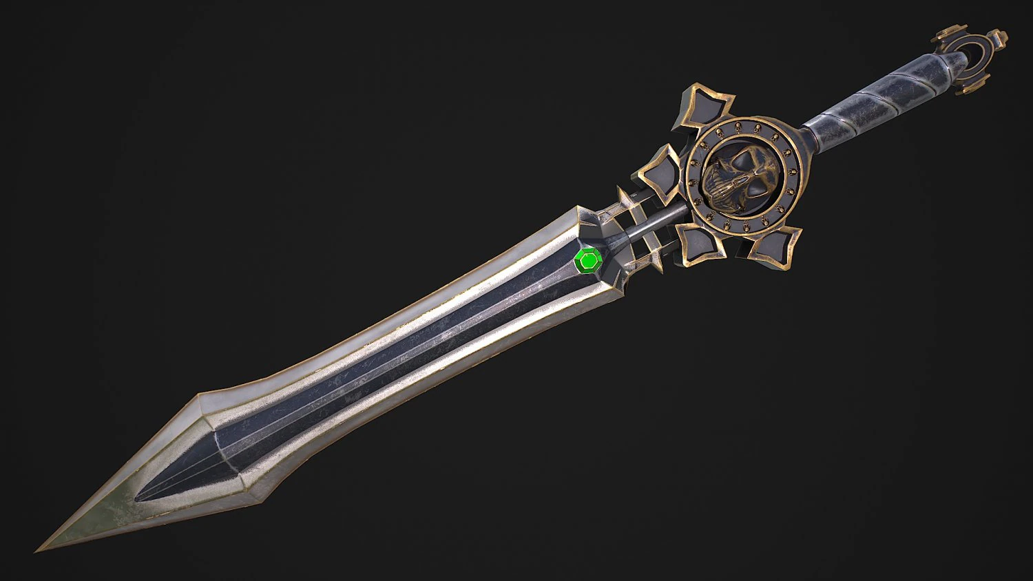 Fantasy Sword 17 3D Model .c4d .max .obj .3ds .fbx .stl .blend