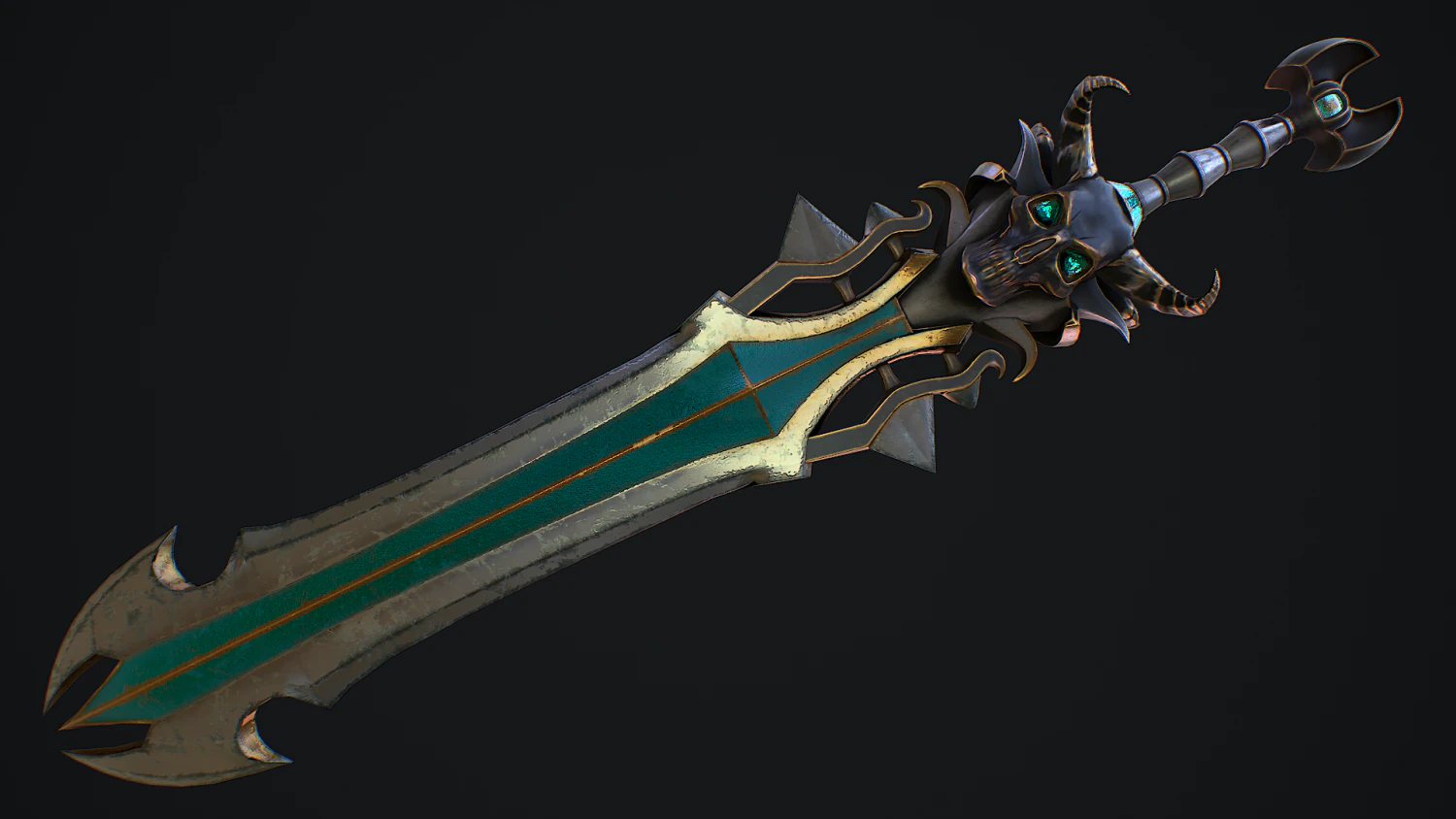 Fantasy Sword 18 3D Model .c4d .max .obj .3ds .fbx .stl .blend