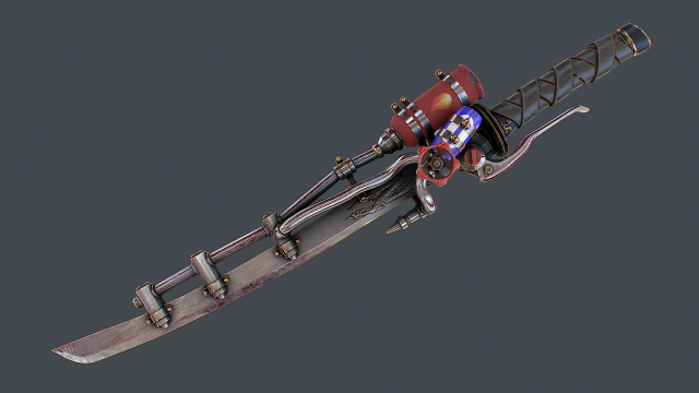 Fantasy Sword 20 3D Model .c4d .max .obj .3ds .fbx .stl .blend 