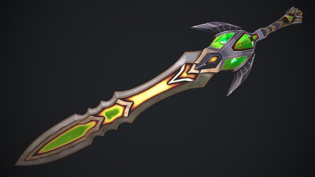 Fantasy Sword 23 Model 3D .c4d .max .obj .3ds .fbx .stl .blend 
