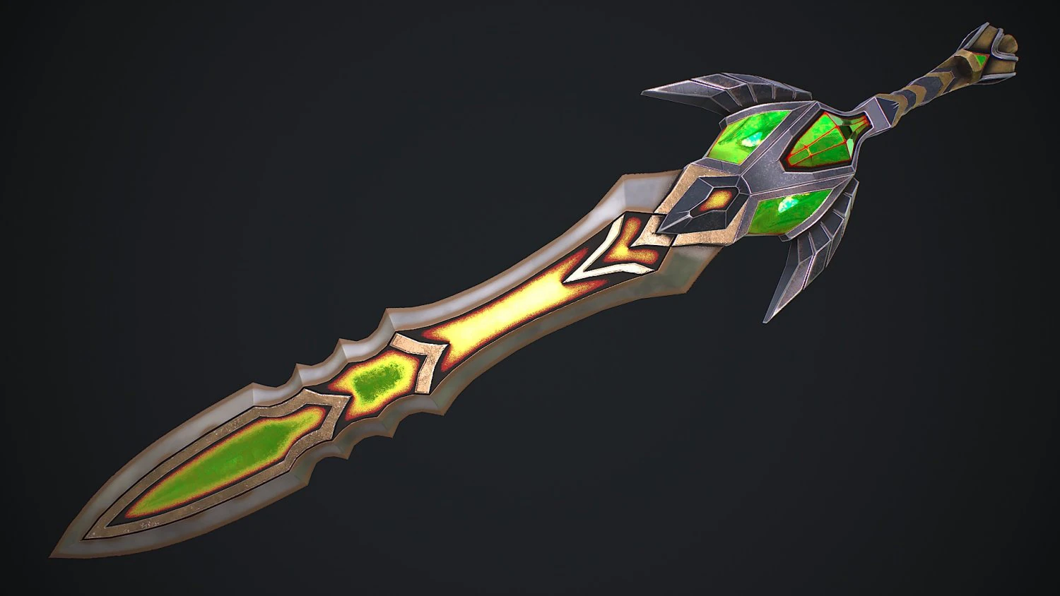 Fantasy Sword 23 3D Model .c4d .max .obj .3ds .fbx .stl .blend