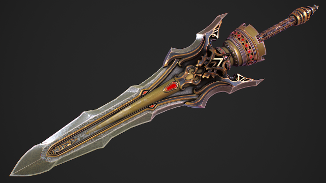 Imperial Sword 3D 모델 .c4d .max .obj .3ds .fbx .stl .blend 