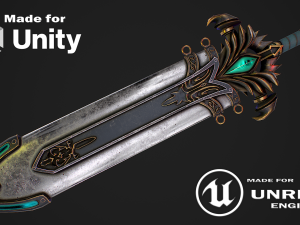 Fantasy Sword 25 With Scabbard 3D-Modell