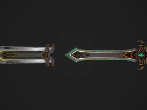 Fantasy Sword 25 With Scabbard 3D Model